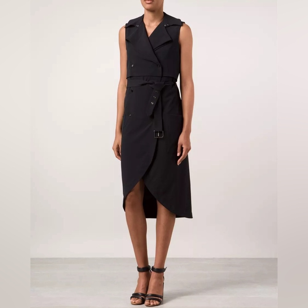 Haute Hippie Black Sleeveless Trench Dress sz SMAL